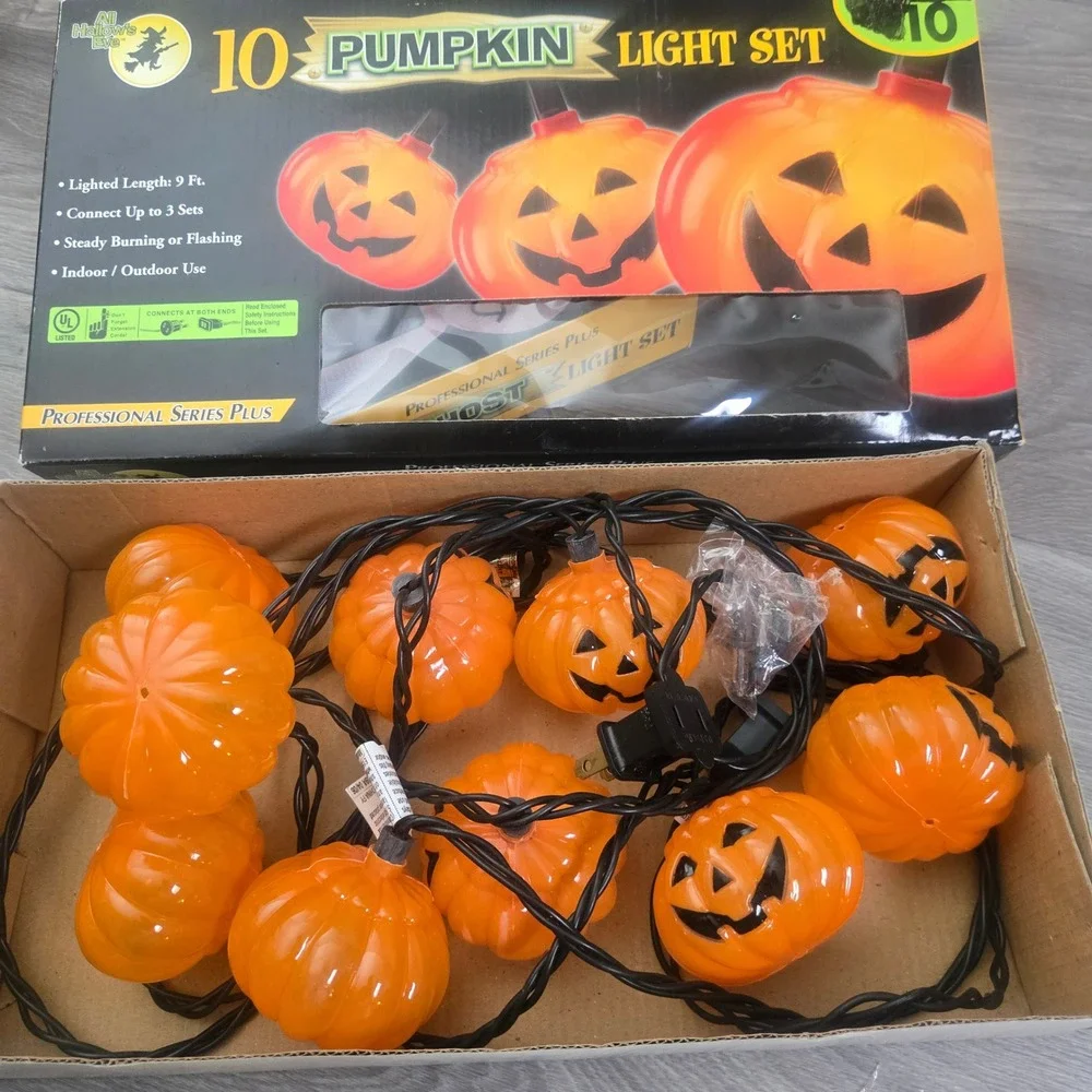 Vintage All Hallows Eve Halloween Light 5 Mix Sets Bundle Decor Pumpkins & Ghost